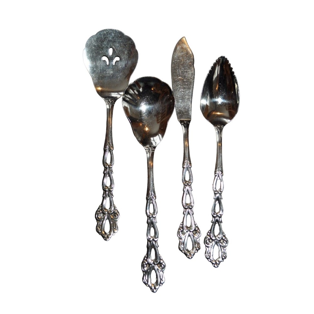 Oneida Chandelier Community Stainless 4 Pc Lot Sugar Spoon Butter Knife Jelly ++